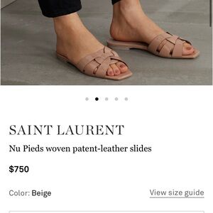 Ysaint laurent patent leather Slide Red color